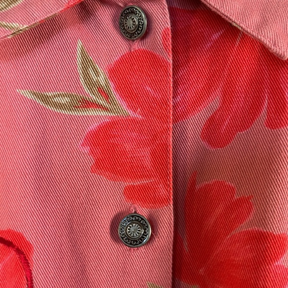 Tantrums Vintage ‘90’s Hibiscus Floral Jean Jacket Size M - Picture 5 of 12